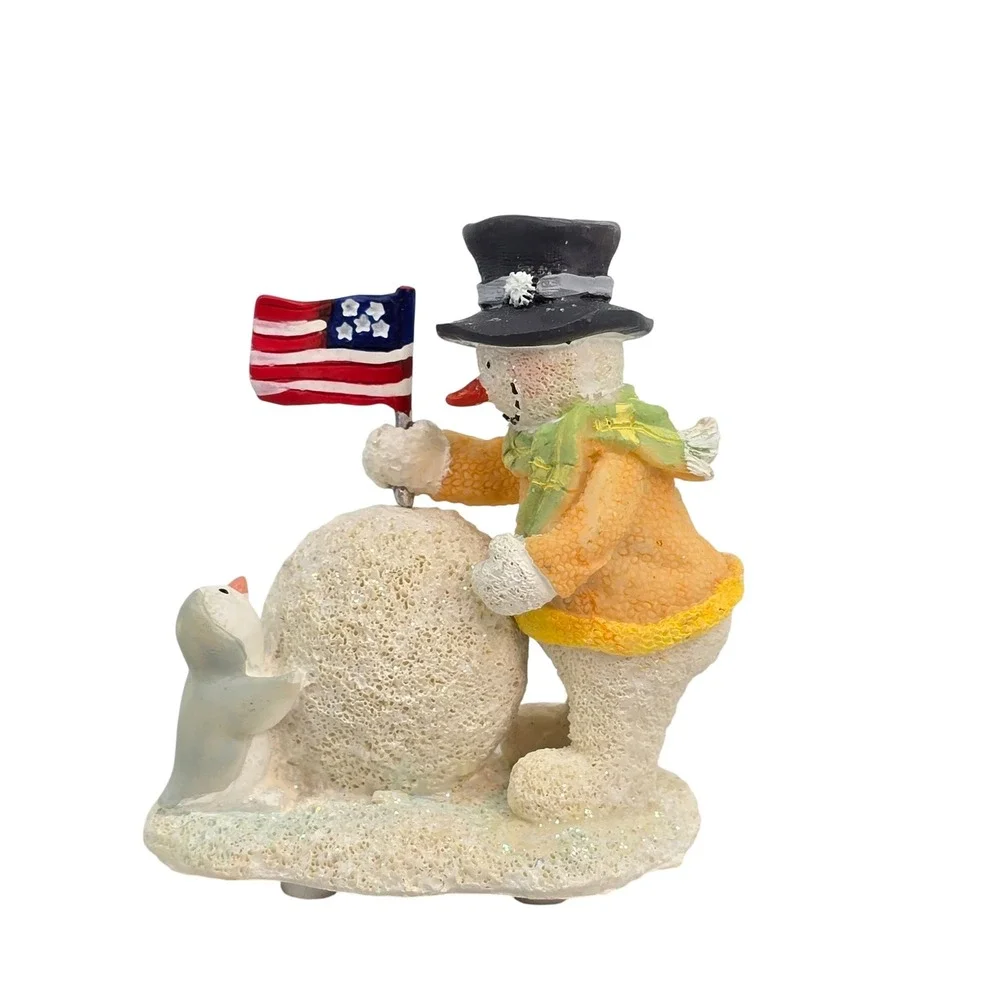 Russ Berrie Ice Sculptures Sweet Snowball Of Liberty Snowman Figurine 22677